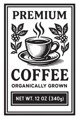 Coffee Label Design Black And White