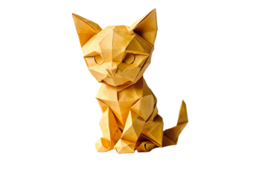 Origami kitten folded with delicate detail
