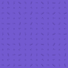 Umbrella pattern with sun, air conditioner, fan, and hair dryer. Line art style seamless vector for weather theme background.
