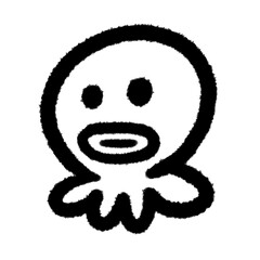 octopus funny ocean png design cartoon handwrite clipart doodle element cute and kwaii for kids kindergarten