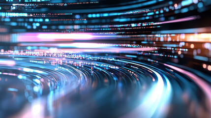 Digital transformation automation creates vibrant, flowing patterns of light and color, symbolizing innovation and technology
