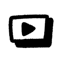 play button png design cartoon handwrite clipart doodle element cute and kwaii for kids kindergarten