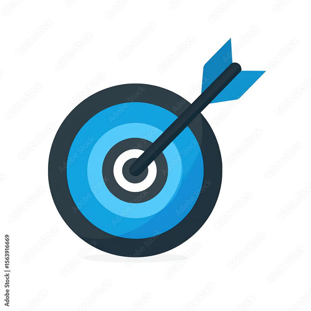 Poster blue target with arrow a simple and clean representation of goals and objectives a blue target with 