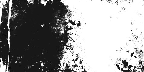 Creative vector illustration of a dynamic black and white ink splatter pattern on a white background. Ideal for artistic design projects, abstract backgrounds, and modern compositions.