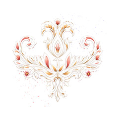 Vector illustration of an abstract background with a floral pattern in the center.