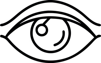 Bold Line Art Eye Icon:  Simple, Modern, and Mysterious Graphic Design Element for Branding, Websites, and Applications.