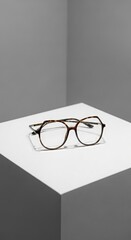 Minimalist white podium ‍and put glasses on it