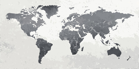 Naklejka premium world map on black background