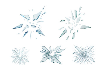 Shattered Glass Pieces Mega Collection – Transparent PNG Fragments in Various Shapes and Sizes