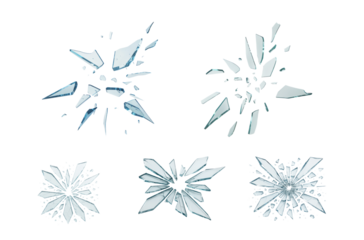 Shattered Glass Pieces Mega Collection – Transparent PNG Fragments in Various Shapes and Sizes