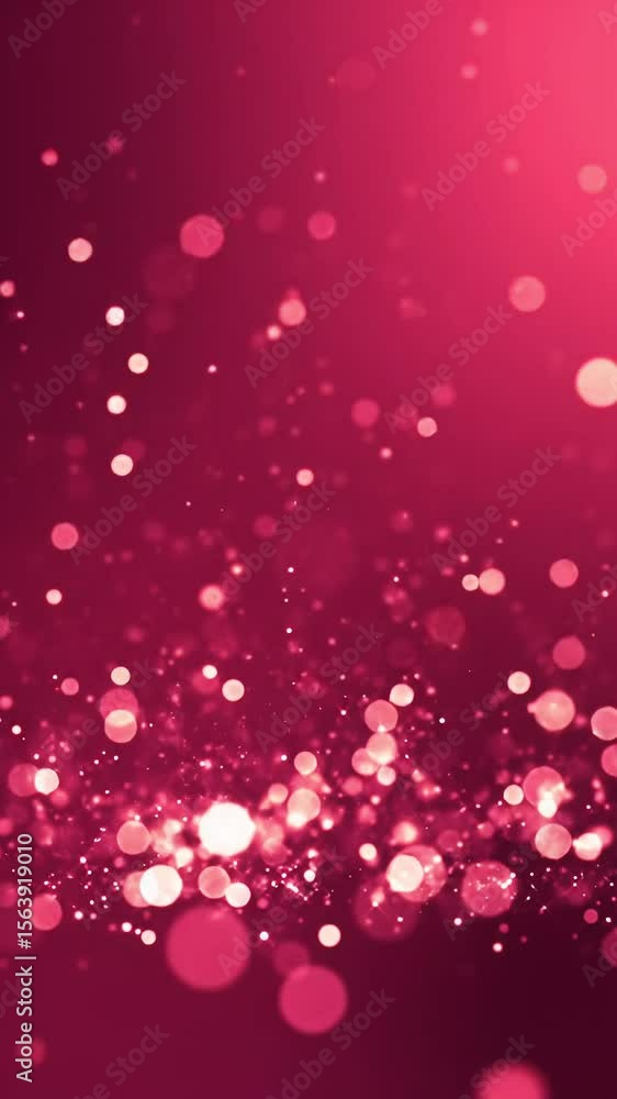 Poster luxurious, ethereal animation of sparkling, luminous particles and soft-edged, shimmering bokeh ligh
