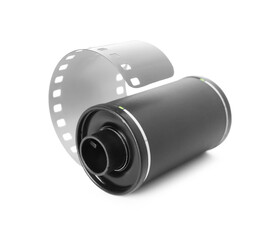 Roll of photographic film isolated on white