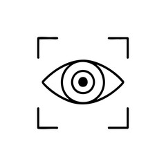 eye scanning outline icon vector illustration