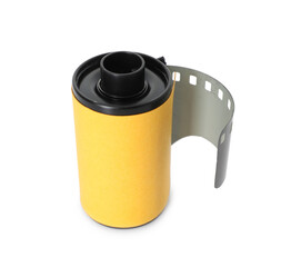 Roll of photographic film isolated on white