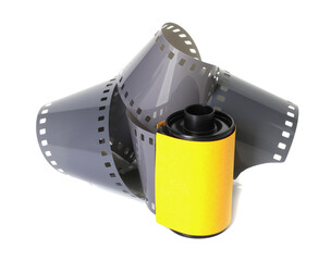 Roll of photographic film isolated on white