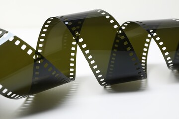 Strip of photographic film on white background