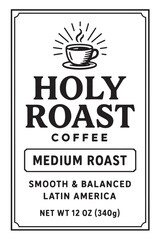 Coffee Label Design Black And White