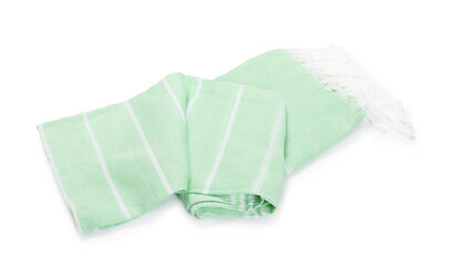 One beach towel isolated on white, top view