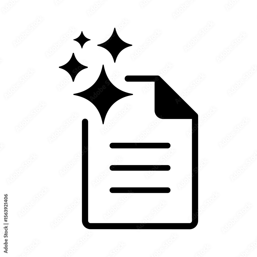 Aufkleber document with ai. artificial intelligence icon