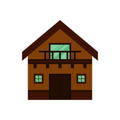 Home, illustration of simple house isolated on white background