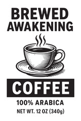 Coffee Label Design Black And White
