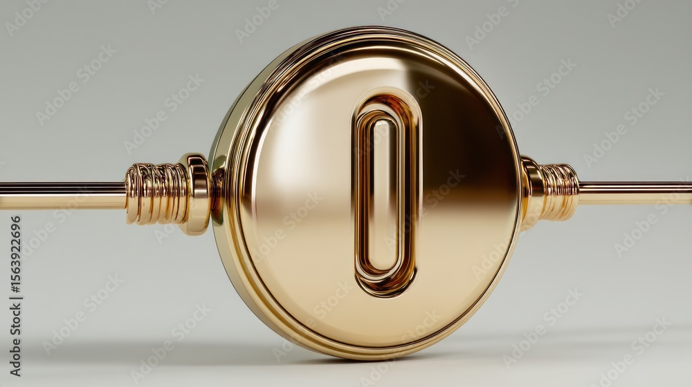 Poster golden number zero: abstract 3d render