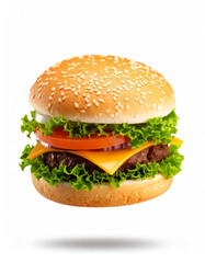 Perfectly Poised Burger: Classic Cheeseburger on White