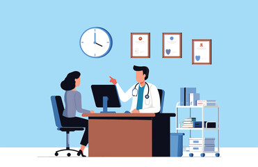 Doctor Patient Consultation Medical Appointment Illustration