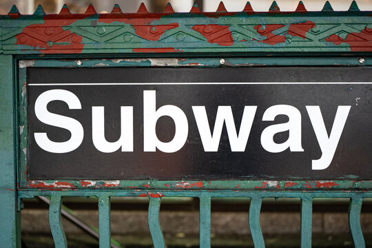 Subway sign at New York City metro station