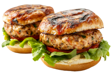 Chicken burger layered with mayo and lettuce