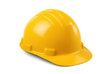Classic yellow hard hat ensuring safety and protection in industrial environments, with transparent background for versatile use