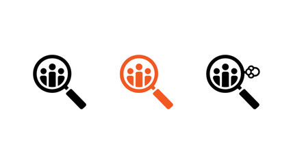 Magnifying Glass Zoom In Out Vector Icons Set - Search Focus Symbol