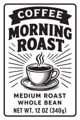 Coffee Label Design Black And White