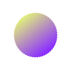Round shape with soft pastel gradient from yellow to purple, great for abstract stickers, trendy backgrounds