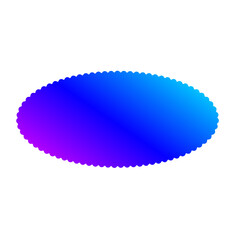 Oval shape with diagonal neon gradient in purple and cyan tones