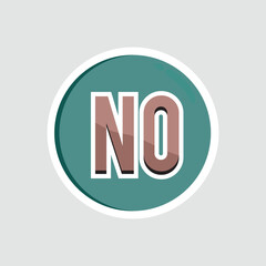 No Sign Vector Sticker. Bold 