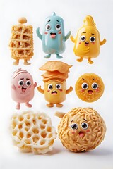 Cute Bread Characters with Faces
