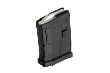 Black polymer rifle magazine for bolt-action or semi-auto rifles