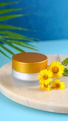 Nourishing facial cream with natural floral extracts for radiant healthy skin