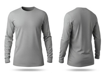 Gray long sleeve shirt front and back view
