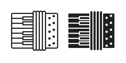 Accordion icon solid style. Flat vector illustration.