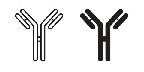 Antibody icon solid style. Flat vector illustration.