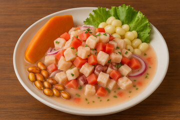 Ceviche mixto peruano con pulpo