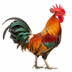 Fototapeta premium Colorful rooster isolated on transparent background 