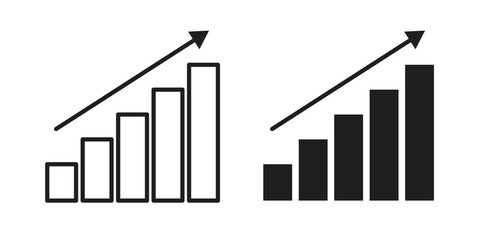 Business performance icon solid style. Flat vector illustration.