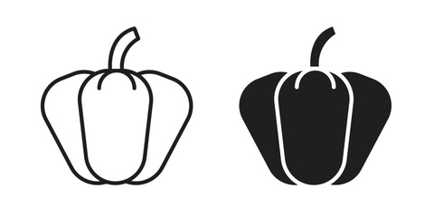 Capsicum icon solid style. Flat vector illustration.