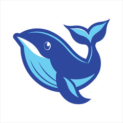 blue whale vector illustration