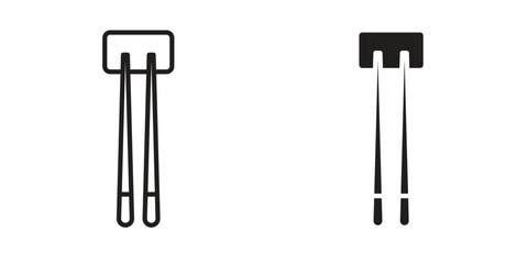 Chopsticks icon solid style. Flat vector illustration.