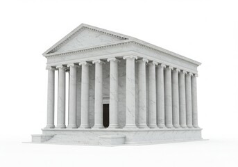 Obraz premium Architectural rendering of a classical temple facade