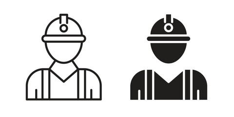 Civil Engineer icon solid style. Flat vector illustration.